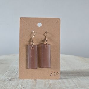 Elegant Mauve Glass Earrings